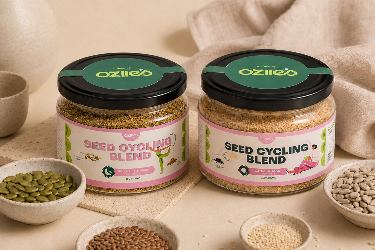 Oziie's seed cycling blends — follicular and luteal phase